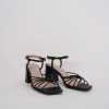Elegant Black Strappy Sandals with Chunky Heel Square Toe & Adjustable Ankle Strap
