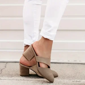Backless Thick Layered One Foot Closed High Heels