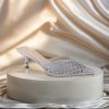 Bridal Crystal Embellished Heels - Open-Back Pointed Toe Summer Sandals